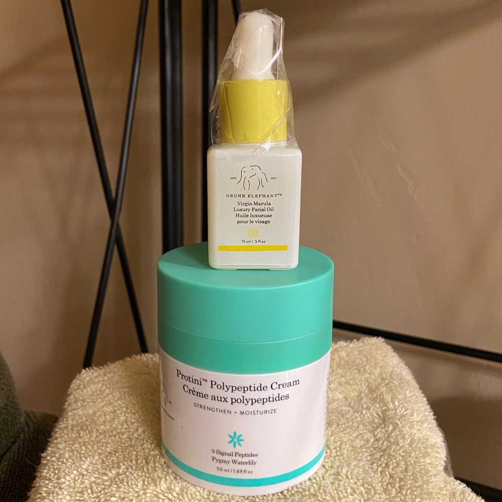 Drunk Elephant protini cream and marula oil full sizes used twice